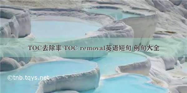 TOC去除率 TOC removal英语短句 例句大全