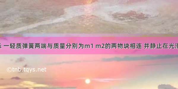 如图甲所示 一轻质弹簧两端与质量分别为m1 m2的两物块相连 并静止在光滑水平面上．