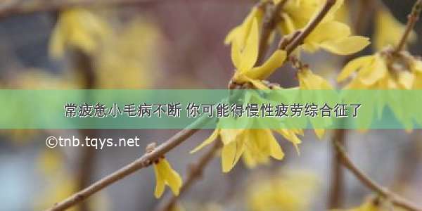 常疲惫小毛病不断 你可能得慢性疲劳综合征了