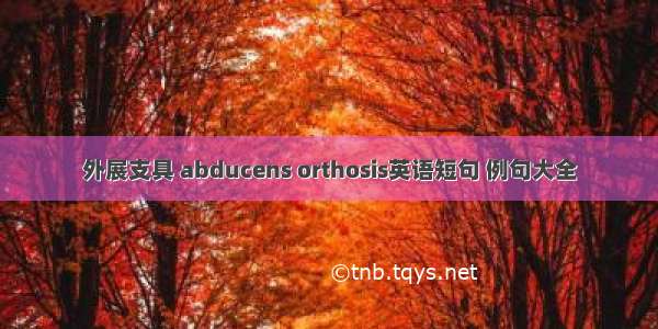 外展支具 abducens orthosis英语短句 例句大全