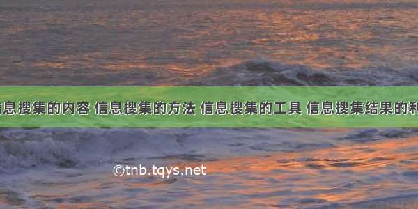 【 信息搜集的内容 信息搜集的方法 信息搜集的工具 信息搜集结果的利用等】