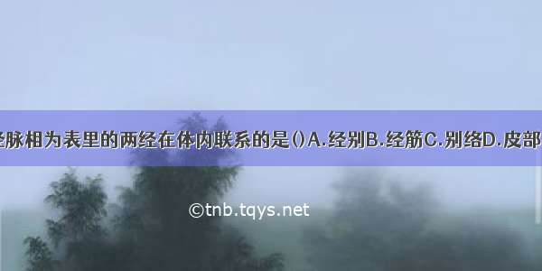 具有加强十二经脉相为表里的两经在体内联系的是()A.经别B.经筋C.别络D.皮部E.奇经ABCDE