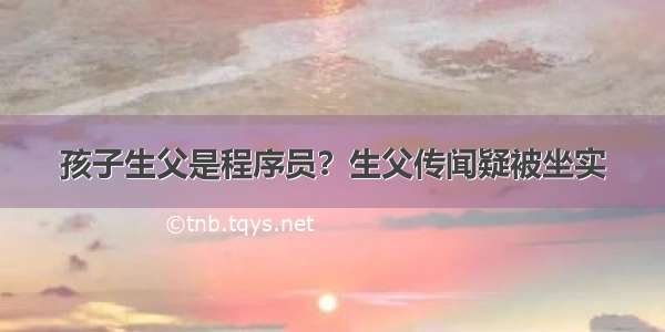 孩子生父是程序员？生父传闻疑被坐实