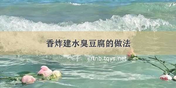 香炸建水臭豆腐的做法