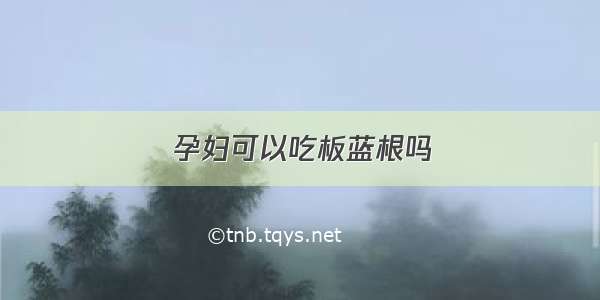 孕妇可以吃板蓝根吗