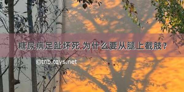 糖尿病足趾坏死 为什么要从腿上截肢？