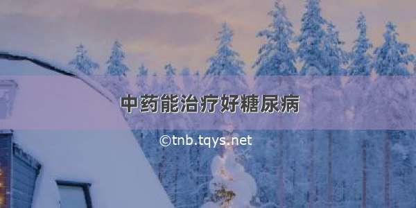 中药能治疗好糖尿病