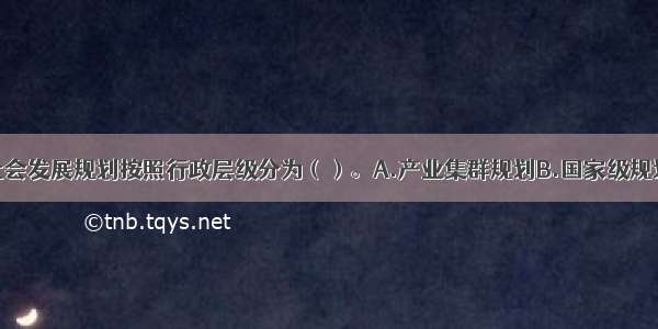 国民经济和社会发展规划按照行政层级分为（）。A.产业集群规划B.国家级规划C.省（自治