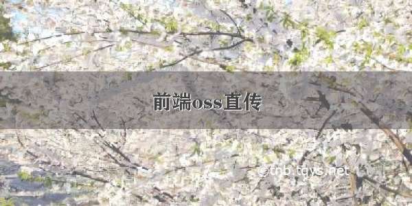 前端oss直传