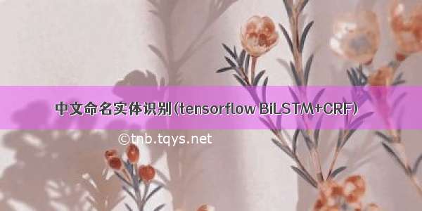 中文命名实体识别(tensorflow BiLSTM+CRF)