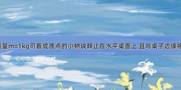 如图所示 质量m=1kg可看成质点的小物块静止在水平桌面上 且与桌子边缘相距0.4m 物