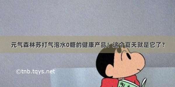 元气森林苏打气泡水0糖的健康产品！这个夏天就是它了？