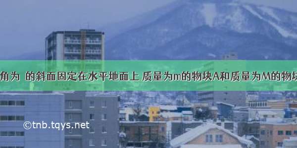 如图所示 倾角为θ的斜面固定在水平地面上 质量为m的物块A和质量为M的物块B叠放在斜