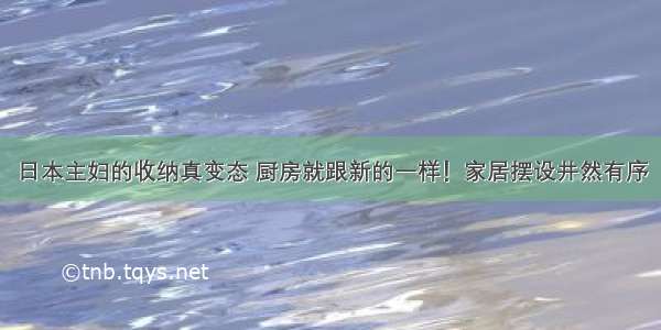 日本主妇的收纳真变态 厨房就跟新的一样！家居摆设井然有序