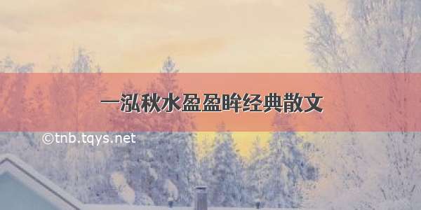 一泓秋水盈盈眸经典散文