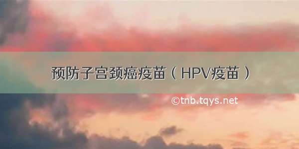 预防子宫颈癌疫苗（HPV疫苗）