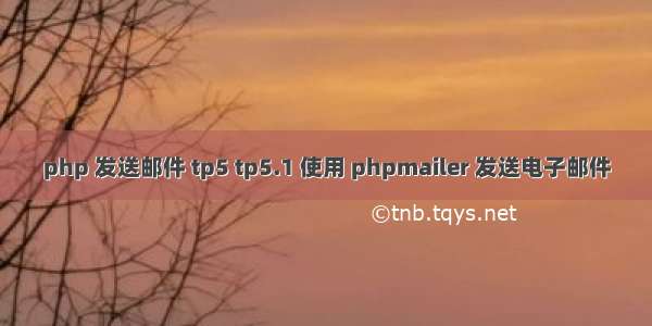 php 发送邮件 tp5 tp5.1 使用 phpmailer 发送电子邮件