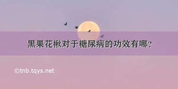 黑果花楸对于糖尿病的功效有哪？