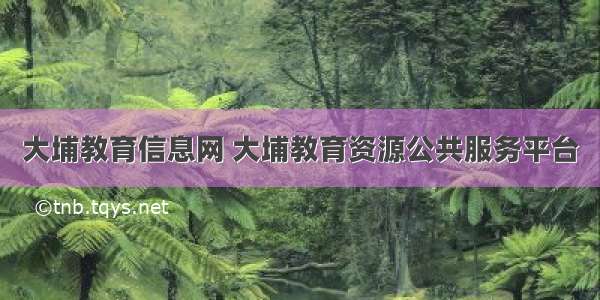 大埔教育信息网 大埔教育资源公共服务平台