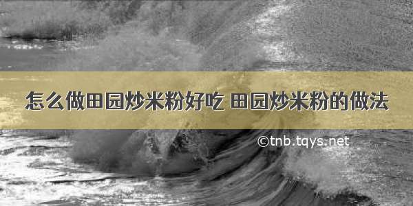 怎么做田园炒米粉好吃 田园炒米粉的做法