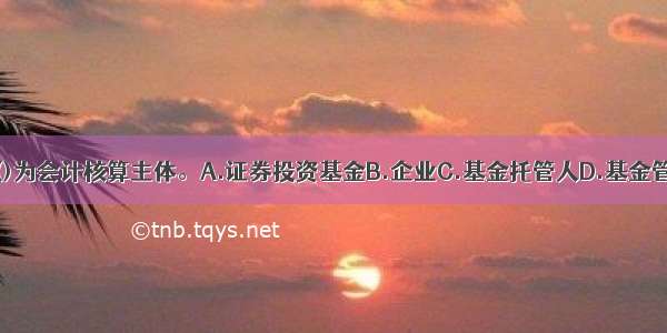 基金会计以()为会计核算主体。A.证券投资基金B.企业C.基金托管人D.基金管理人ABCD