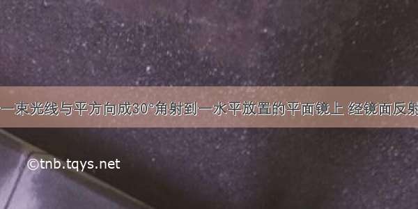 如图所示 一束光线与平方向成30°角射到一水平放置的平面镜上 经镜面反射后 反射角