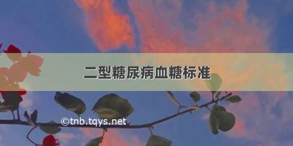 二型糖尿病血糖标准