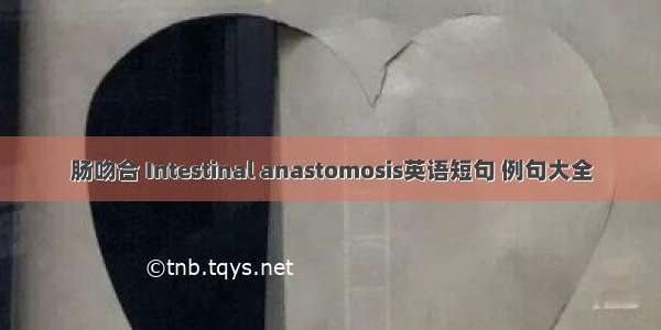 肠吻合 Intestinal anastomosis英语短句 例句大全