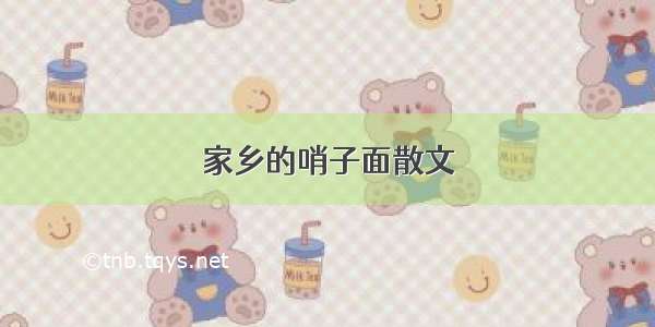 家乡的哨子面散文