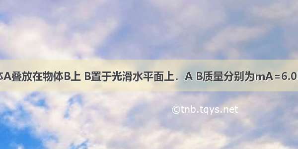 如图所示 物体A叠放在物体B上 B置于光滑水平面上．A B质量分别为mA=6.0kg mB=2.0k