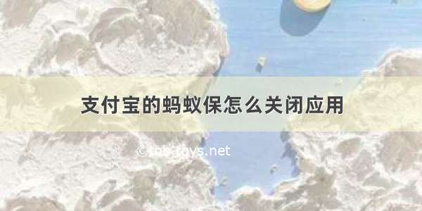 支付宝的蚂蚁保怎么关闭应用