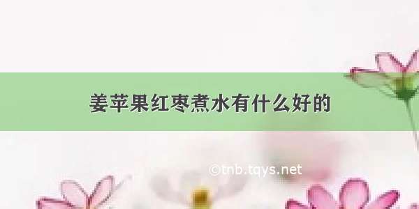 姜苹果红枣煮水有什么好的