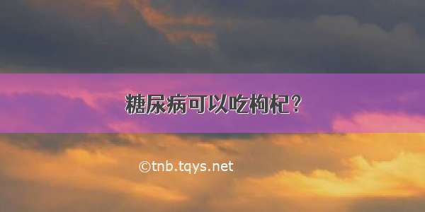 糖尿病可以吃枸杞？