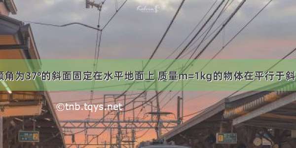 如图所示 倾角为37°的斜面固定在水平地面上 质量m=1kg的物体在平行于斜面向上的恒