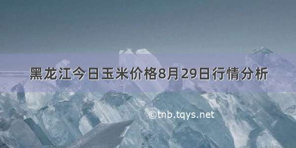 黑龙江今日玉米价格8月29日行情分析