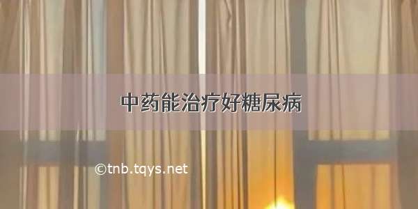 中药能治疗好糖尿病