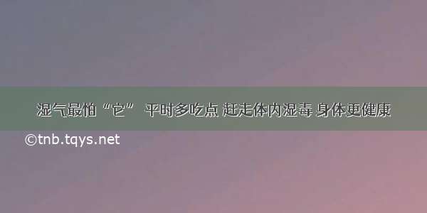 湿气最怕“它” 平时多吃点 赶走体内湿毒 身体更健康