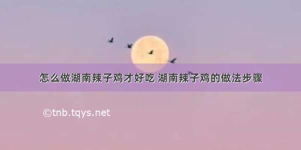 怎么做湖南辣子鸡才好吃 湖南辣子鸡的做法步骤