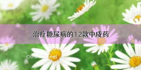 治疗糖尿病的12款中成药