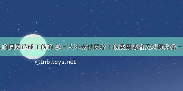 由于第三人的原因造成工伤的 第三人不支付医疗工伤费用或者无法确定第三人的 由（）