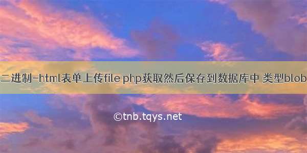 二进制-html表单上传file php获取然后保存到数据库中 类型blob