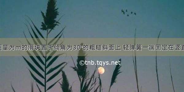 如图所示 质量为m的滑块置于倾角为30°的粗糙斜面上 轻弹簧一端固定在竖直墙上的P点