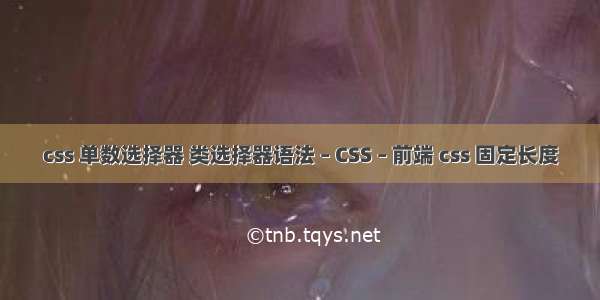 css 单数选择器 类选择器语法 – CSS – 前端 css 固定长度