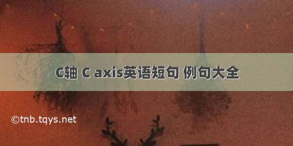 C轴 C axis英语短句 例句大全