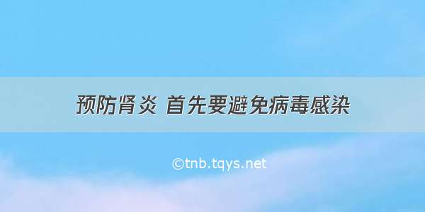 预防肾炎 首先要避免病毒感染