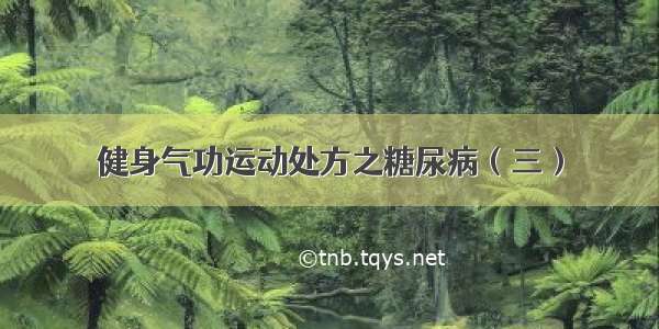 健身气功运动处方之糖尿病（三）