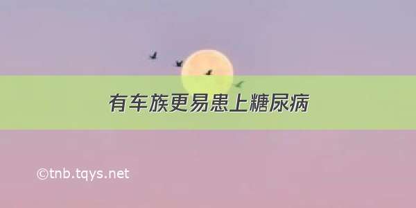 有车族更易患上糖尿病