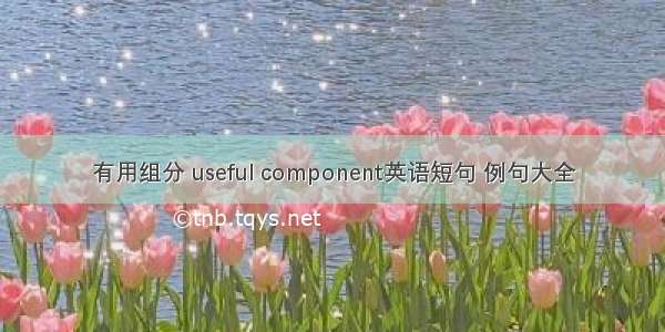 有用组分 useful component英语短句 例句大全