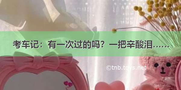 考车记：有一次过的吗？一把辛酸泪……