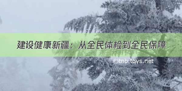 建设健康新疆：从全民体检到全民保障